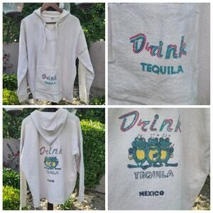 Vtg Drink Tequila Canvas Mexican Hoodie